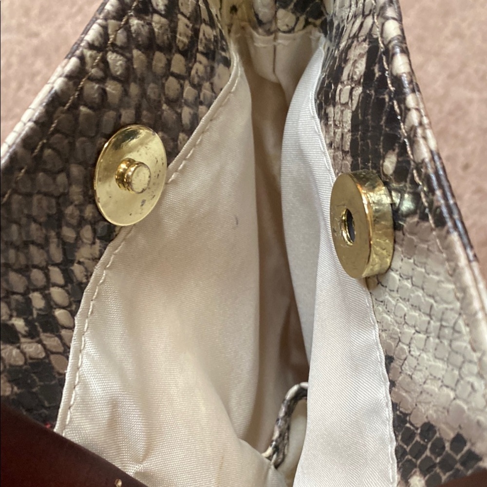 Nicole Miller Tan and Brown Clutch with Stylish Wristlet - Picture 9 of 14